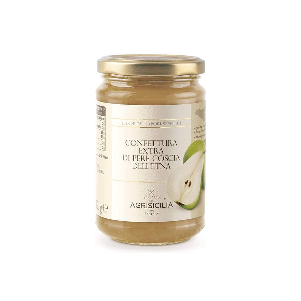 Agrisicilia Sicílsky prémiový hruškový džem zo svahov Etny "Confettura Extra di Pere Coscia dell\'Etna" 360g Agrisicilia